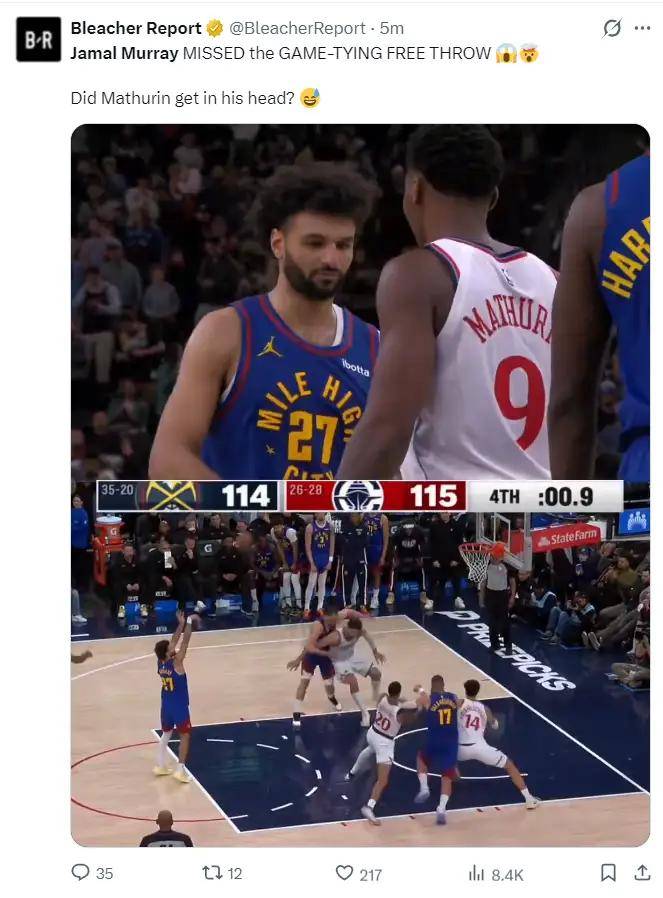 穆雷连续二十场比赛得分超过关键助攻，湖人挑战极限！的简单介绍